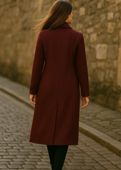 Manteau bordeaux premium – coupe structurée