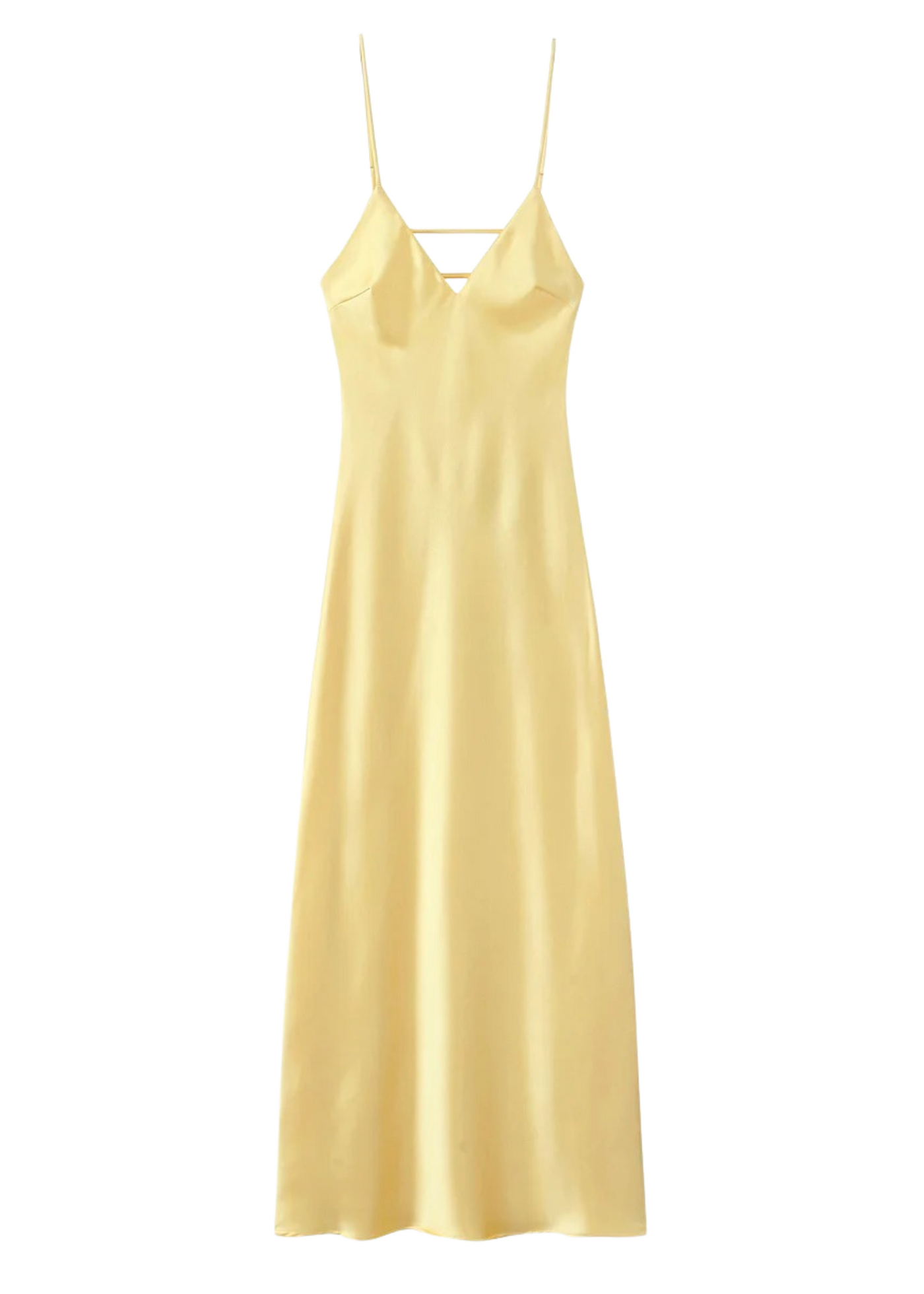 Robe satin longue – bretelles fines