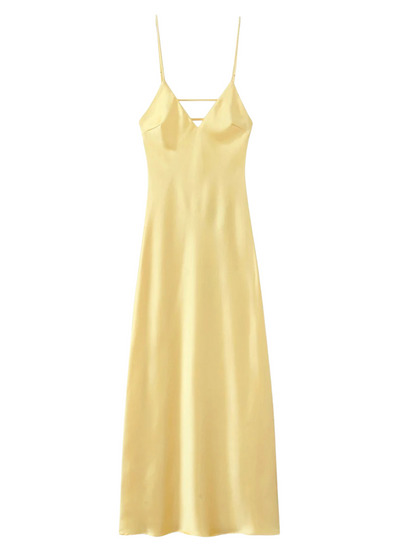 Robe satin longue – bretelles fines