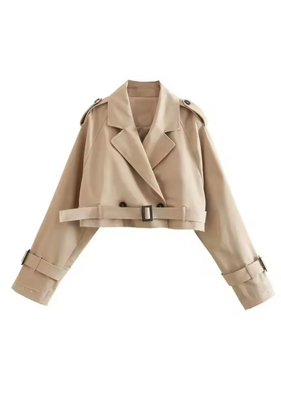 Trench court ceinturé – Beige sable