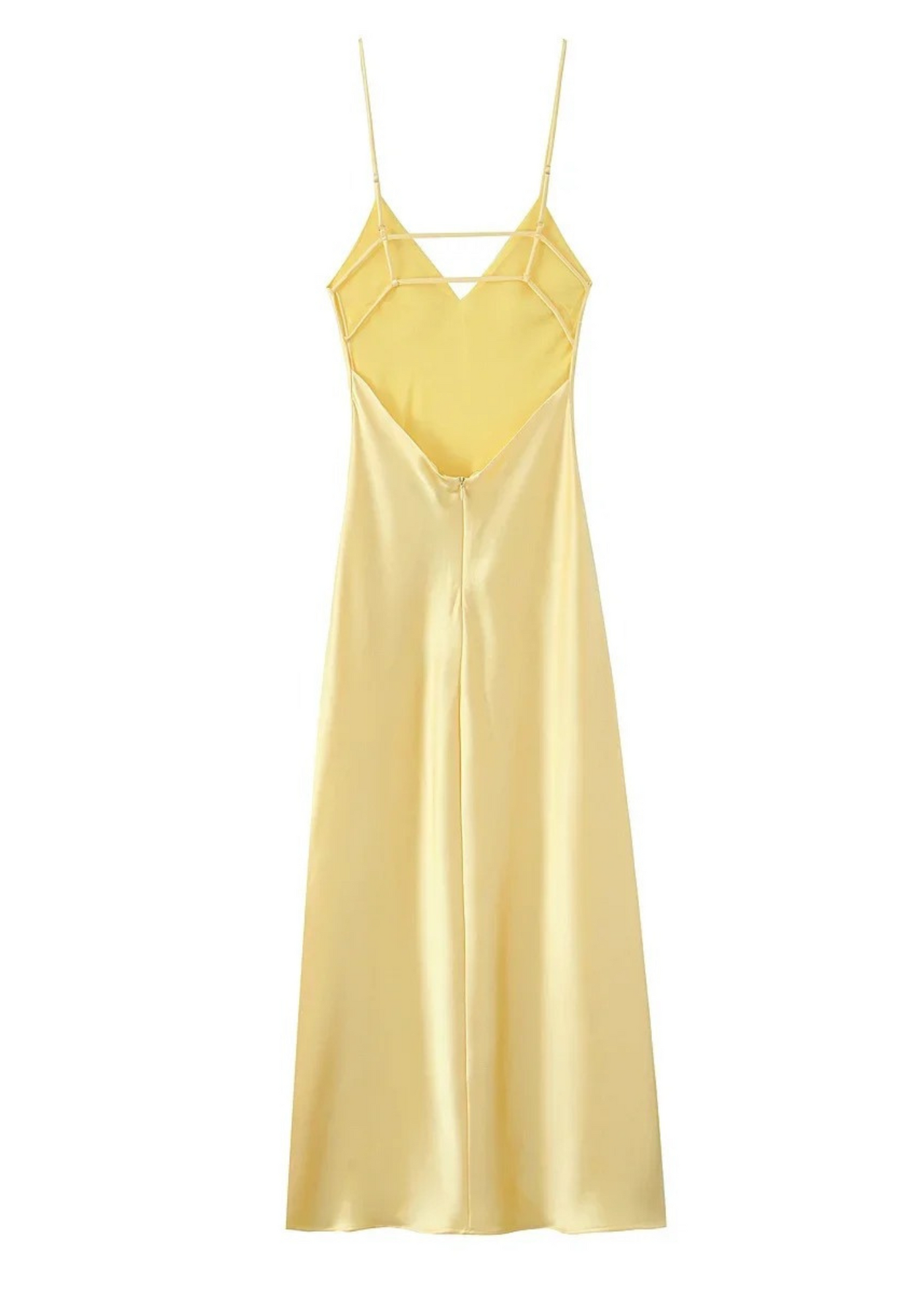 Robe satin longue – bretelles fines