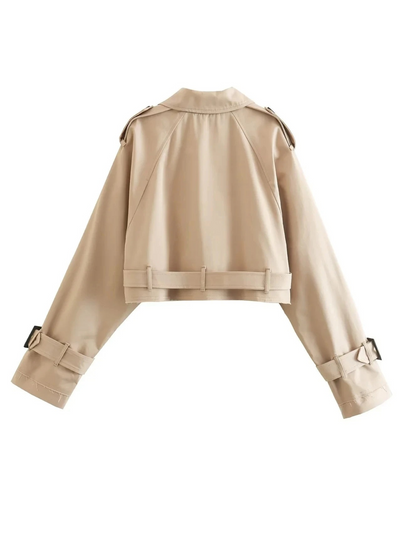 Trench court ceinturé – Beige sable
