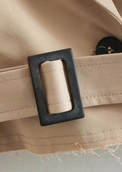 Trench court ceinturé – Beige sable