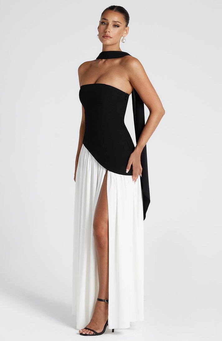 Robe Longue Bustier Asymétrique