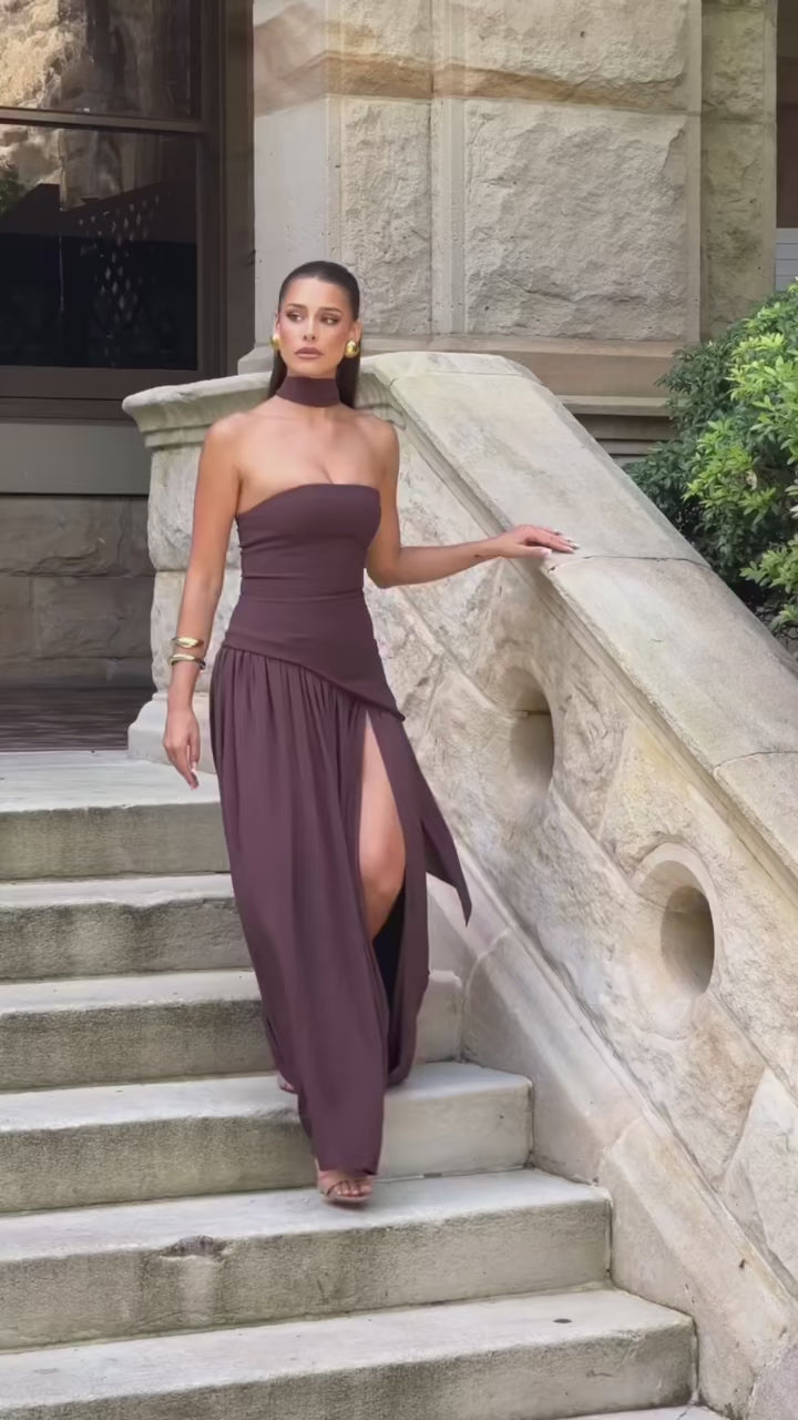 Robe Longue Bustier Asymétrique